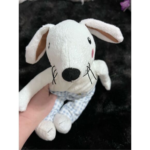 Ikea Skogshare White Bunny Rabbit Hare Blue Plaid Pants 13" Plush Stuffed Animal